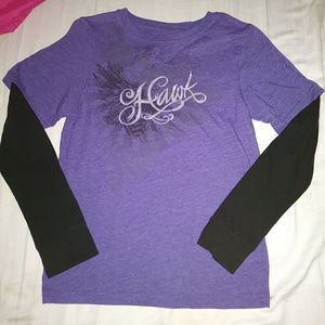 Tony Hawk Purple with Black Long Sleeves Boys Sz L